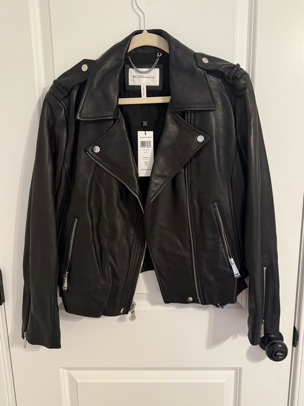 NWT BCBG Generation Black Leather Jacket